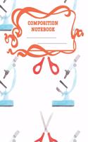 Composition Notebook: A 8.5x11 Inch Matte Softcover Paperback Notebook Graph Paper Journal - 120 pages 5x5 Grids -Back to School Scissors Microscope