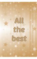 All the Best: Gold stars slogan lined notebook jotter