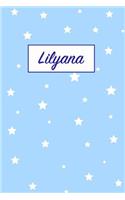 Lilyana: First Name Personalized Notebook. College Ruled Journal. Pastel Pink Writing Diary with Stars Pattern for Girls and Women