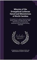 Minutes of the Evangelical Lutheran Synod and Ministerium of North Carolina