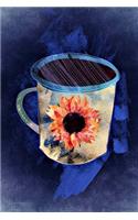 Lovely Blue Coffee Cup with a Sunflower Design Illustration Art Journal: 150 Page Lined Notebook/Diary