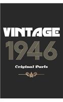 Retro Birthday - Vintage 1946 Notebook Original Parts Gift