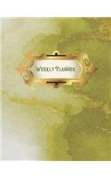 Green and Gold Marbled Weekly Planner: With Habit Tracker, Phone Book and Password Log