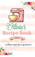 Olivia Personalized Blank Recipe Book/Journal for girls and women