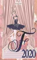 2020 Weekly Planner - Ballerina Princess Monogram Initial Letter 