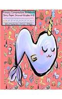 N Primary Composition Notebook Story Paper Journal: Cute Pastel Coral Initial Letter N Narwhal Alphabet Animals/Dotted Midline and Picture Space/Grades K-2/Draw and Write Exercise Schoolbook for Girls
