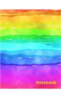 Rainbow Notebook: Colorful, Journal, Composition Book, 130 pages, Lined, 8.5x11"