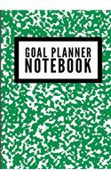 Goal Planner Notebook: School Marble Green - Undated Goal Planner, Durable Journal Diary Notebook, Organizer For Project Planning & Goal Setting - [Professional Grade]