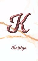 Kaitlyn: Sketchbook - Blank Imaginative Sketch Book Paper - Letter K Rose Gold White Marble Pink Effect Cover - Teach & Practice Drawing for Experienced & As