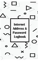 Internet Address & Password Logbook: Geometry On Gray, Extra Size (5.5 x 8.5) inches, 110 pages