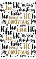 Christmas Shopping List + Card Log: Hohoho Black + Gold