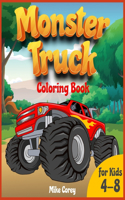 Monster truck coloring book for kids 4-8