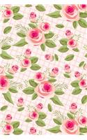 Bullet Journal Notebook Shabby Chic Roses Pattern 2: 112 Page Numbered Dot Grid Bullet Journal with Index Pages and Key Pages in Portable 6 X 9 Size.