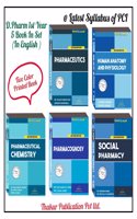 Set Of 5 Books For 1st Year D.pharm In English, Color printed Edition As Per PCI Syllabus.