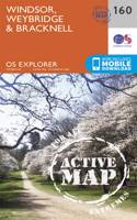 Windsor, Weybridge & Bracknell: (160 OS Explorer Active Map)