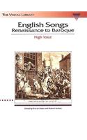 English Songs: Renaissance to Baroque: The Vocal Library High Voice