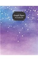 Graph Paper Notebook: Purple Sky Grid Paper Quad Ruled 5 Squares Per Inch Large Graphing Paper For Math Science 8.5" By 11"