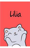 Lilia: Din A5 - Blanko 110 Seiten - Mein Malbuch - Personalisierter Kalender - Vornamen - Schönes Notizbuch - Notizblock Rot - Kinderbuch - Jugendbuch - Or