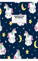 Composition Notebook: Unicorn Journal for Girls, Teen and Women Cute Matte Cover Design with Blank Lined Interior College Ruled (Great as Party Favors, Gifts, Diary, Jour