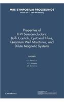 Properties of II-VI Semiconductors:: Volume 161