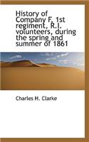 History of Company F, 1st Regiment, R.I. Volunteers, During the Spring and Summer of 1861