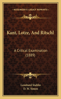 Kant, Lotze, And Ritschl