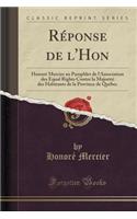 Réponse de l'Hon