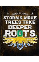 Storms Make Trees Take Deeper Roots: Gabon Flag Customized Personalized Gift for Gabonese Coworker Friend Planner Daily Weekly Monthly Undated Calendar Organizer Journal
