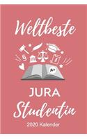 Weltbeste Jura Studentin 2020 Kalender: A5 ERFOLGSPLANER 2020 zum Jura Studium - Notizbuch für Rechts-studenten Anwälte Jurist - witziger Spruch zum Abitur - Studienbeginn - Erstes Semeste