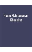 Home Maintenance Checklist: Blank Repair Record Log Book - Journal Notebook Spreadsheet Template - Service Tracker for Maintenance Home Family Household Planner - 120 Pages