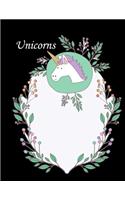 Unicorns: Unicorn Notebook (Composition Book Journal) (8.5 x 11 Large) notebooks and journals, composition notebook, notebook paper wide ruled, Novelty Smiley