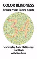 Color Blindness Ishihara Vision Testing Charts Optometry Color Deficiency Test Book With Numbers: Ishihara Plates for Testing All Forms of Color Blindness Monochromacy Dichromacy Protanopia Deuteranopia Protanomaly Deuteranomaly Tritanopia Eye Do