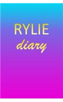 Rylie: Journal Diary Personalized First Name Personal Writing Letter R Blue Purple Pink Gold Effect Cover Daily Diaries for Journalists & Writers Journalin