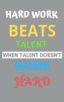 Hard work beats talent when talent doesn't work hard