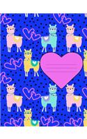 Heart Llama Pattern Composition Notebook