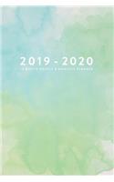 2019 - 2020, 18 Month Weekly & Monthly Planner: Green Watercolor, January 2019 - June 2020, 6(1 2019 2020 18-Month Daily Weekly Monthly Planner, Organizer,)