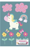 Unicorn Composition Notebook: Green Unicorn Notebook for Girls Boys School