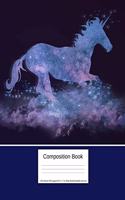 Composition Book 100 Sheets/200 Pages/8.5 X 11 In. Wide Ruled/ Sparkle Unicorn