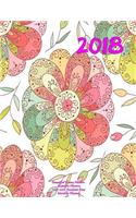 2018- Beautiful Henna Pattern Rainbow Flowers 2017-2018 Academic Year: Monthly Planner- July 2017 To December 2018 8.5x11 Organizer with Motivational Quotes(44 2018 Motivational Quotes Planners)