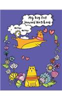 My Big Fat Journal Notebook For Cat Lovers Funny Flying Cartoon Cat 3: Jumbo Sized Ruled Notebook Journal - 300 Plus Lined and Numbered Pages With Index For Journaling, Writing, Planning and Doodling In Large 8.5 by 11 (38 Jumbo Lined Journal Series 3)