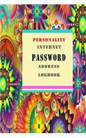 Personality Internet Password Address Log Book