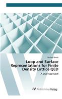 Loop and Surface Representations for Finite Density Lattice QED