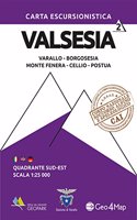 Valsesia South East Hiking Map 2: Varallo, Borgosesia, Monte Fenera, Cellio, Postua