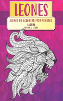 Libros de colorear para adultos - Aliviar el estrés - Animal - Leones