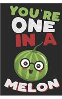 You're One In A Melon: Cute Watermelon Fruit Notebook
