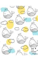 Notebook by c cher: Cute whale on white cover and Lined pages, Extra large (8.5 x 11) inches, 110 pages, White paper(1 Cute Whale on White Notebook)