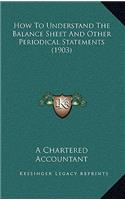 How To Understand The Balance Sheet And Other Periodical Statements (1903)
