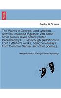 Works of George, Lord Lyttelton, ... now first collected together