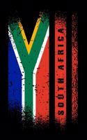 South Africa Flag Notebook: Beautiful South Africa Vintage Flags Notebook with 120 chequered pages in Trim size 15,24 x 22,86 cm (6" x 9")