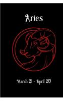 Aries Notebook: This simple lined notebook/journal is customized for just Aries!